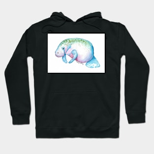 Watercolor Manatee Hoodie